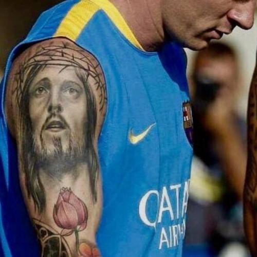 leo messi jesus christ tattoo