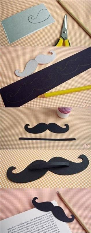σελιδοδείκτης ιδέες χειροτεχνίας μουστάκι μουστάκι με χαρτί