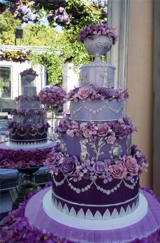 μοβ γαμήλιες τούρτες ιδέες ελκυστικές
