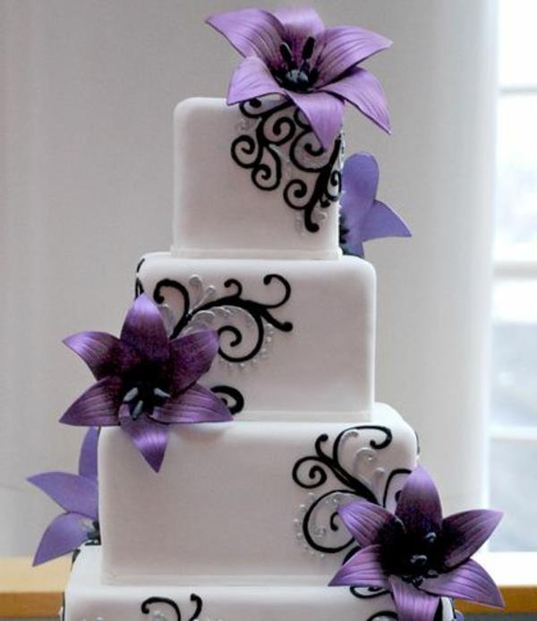 μοβ γαμήλιες τούρτες ιδέες εντυπωσιακή δομή