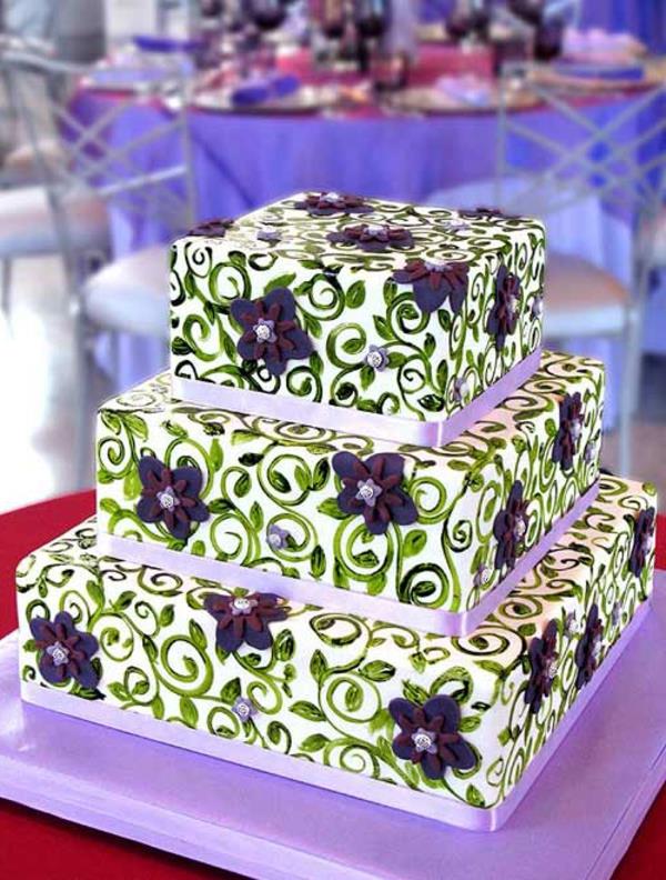 μωβ ιδέες γαμήλιας τούρτας πολύχρωμες