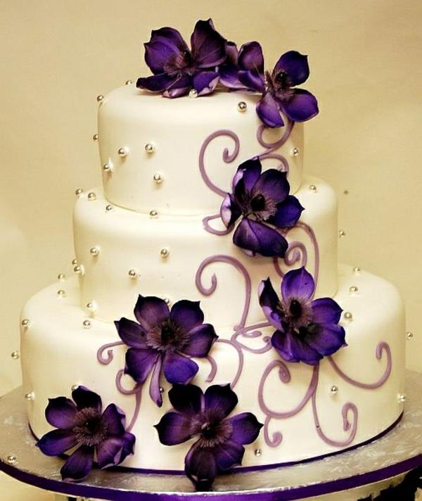 μοβ γαμήλιες ιδέες για τούρτες χαριτωμένες