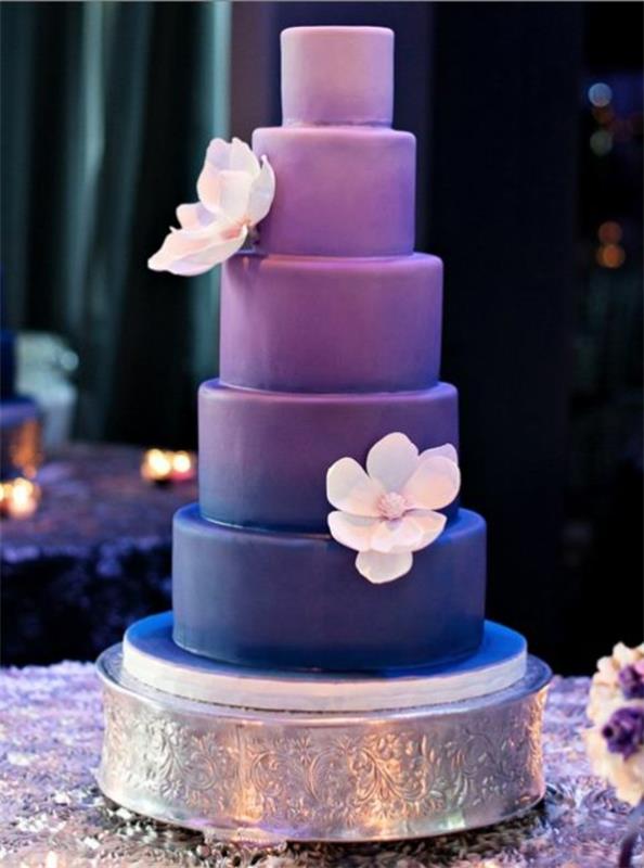 μοβ ιδέες γαμήλιας τούρτας αποχρώσεις