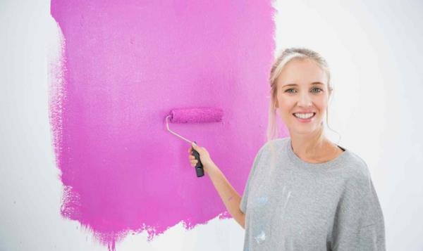 μοβ ροζ χρώμα τοίχου βαφή τοίχων χρώματα τάσης 2014