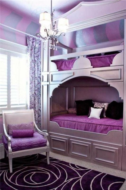 μοβ χαλί δωμάτιο κοριτσιών όμορφο ταβάνι