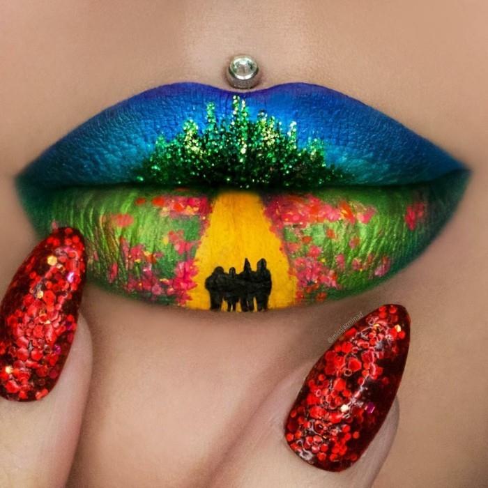 lip make up party ιδέες make up wizard of oz nageldesign