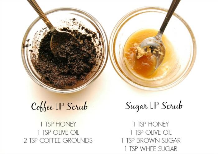 συνταγές απολέπισης χειλιών μέλι καφέ scrub χειλιών