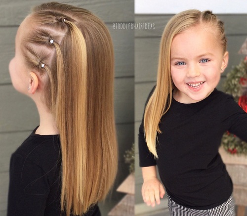 sevimli küçük kız saç modelleri kolay