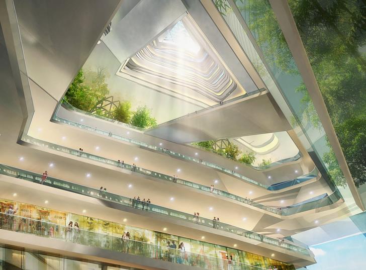 Το Λονδίνο προβάλλει την αρχιτεκτονική των μελλοντικών μοντέρνων κτιρίων ουρανοξύστες εμπορικών κέντρων