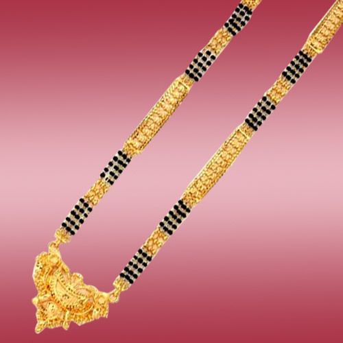 Basit Uzun Mangalsutra Tasarımları