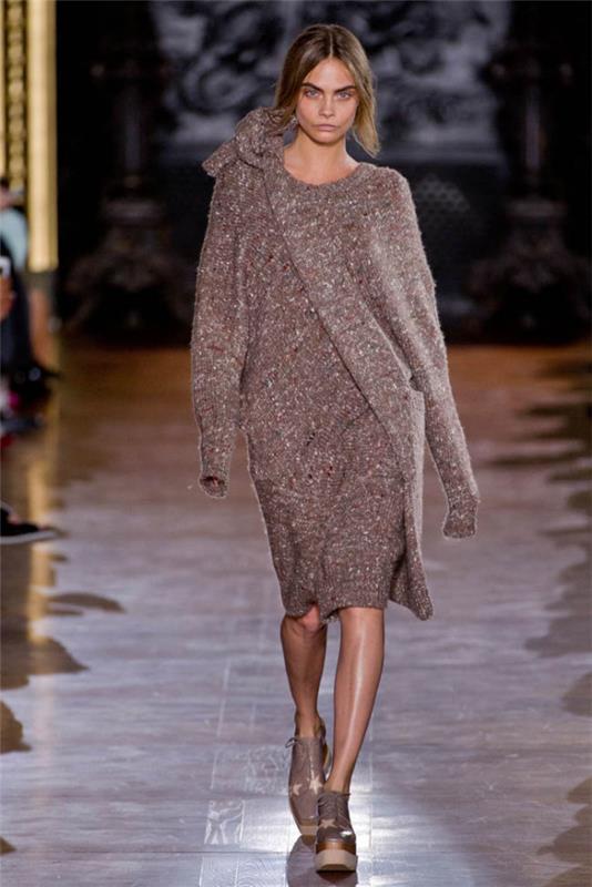 μακρύ πουλόβερ πλεκτά πλεκτά fw 2014 2015 χειμερινά φορέματα γυναικών