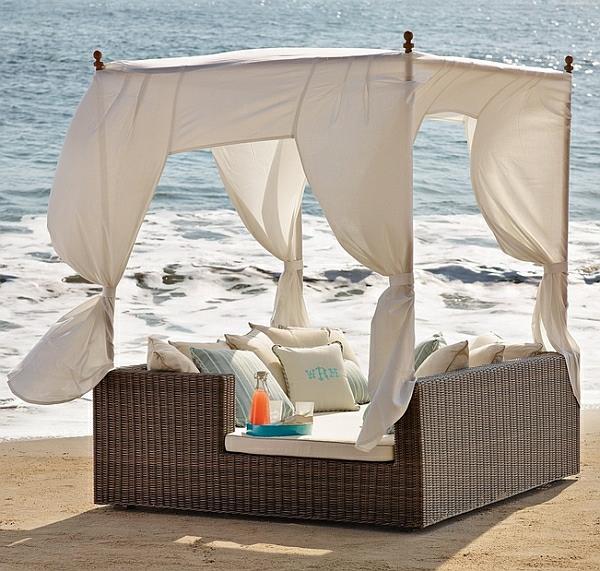 lounge κρεβάτι στην παραλία με θόλο κρεβάτι θάλασσα