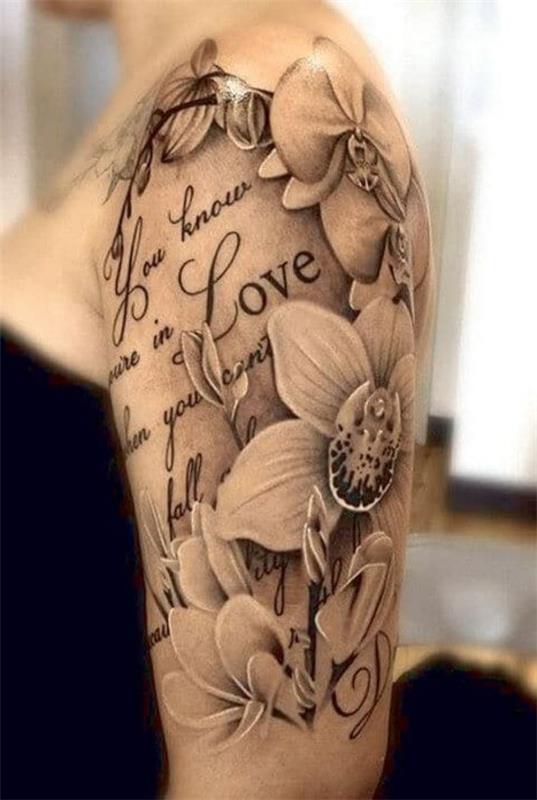 αγάπη ιδέες τατουάζ μανίκι ορχιδέες