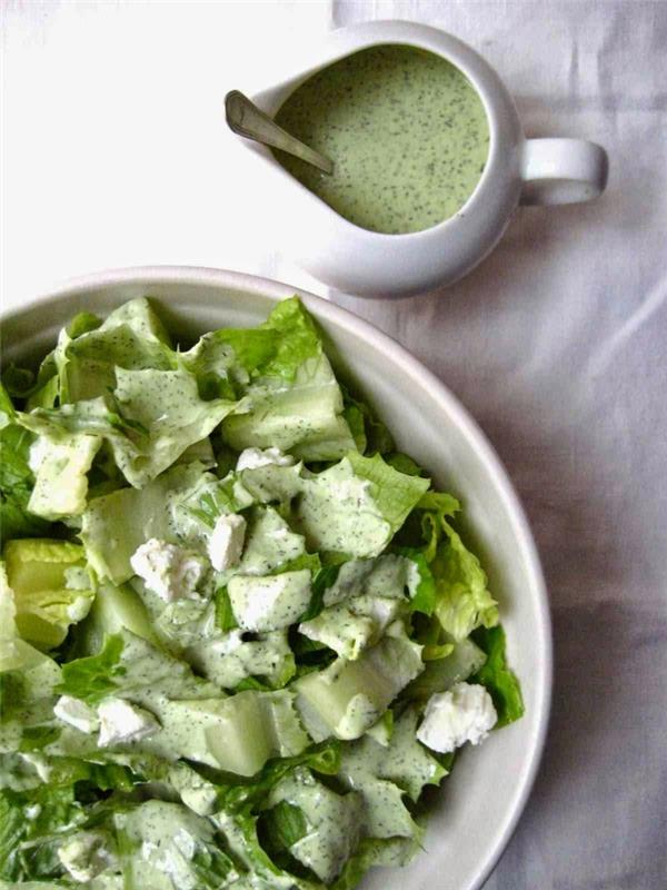 συνταγές χαμηλών υδατανθράκων πράσινη σαλάτα φέτα αβοκάντο