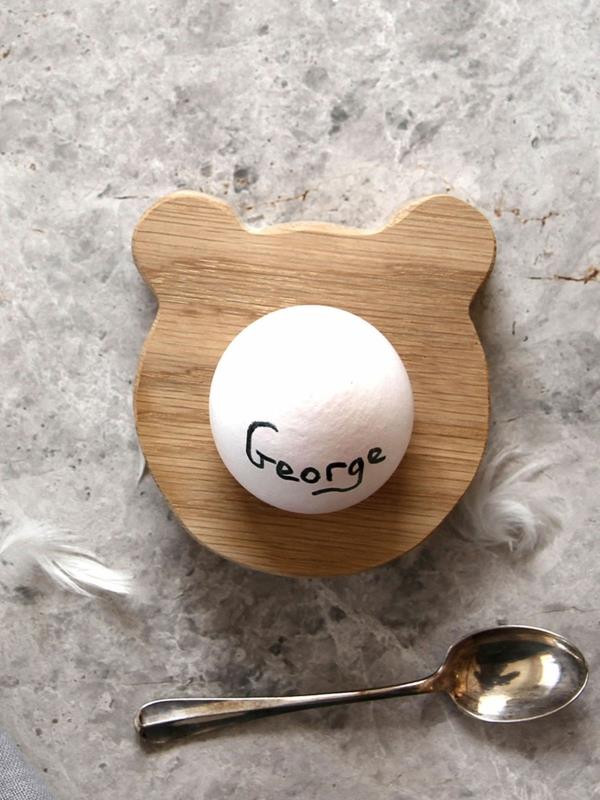 αστεία φλιτζάνια αυγών ξύλινα πασχαλινά δώρα λυκίσκου και κεφαλής αρκούδας