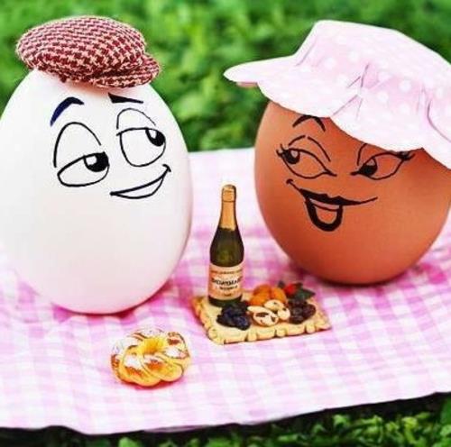 αστεία Πασχαλινά αυγά ζευγάρι αυγά πικνίκ