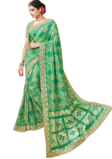 Siuvinėta „Dupion Silk Saree“