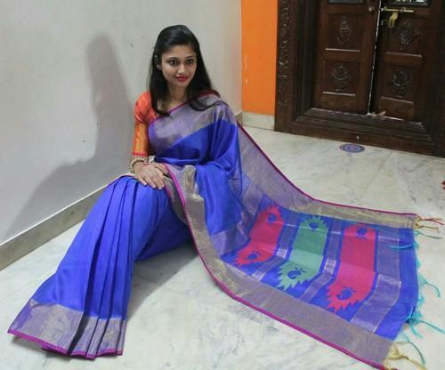 „Plain Dupion Silk Saree“