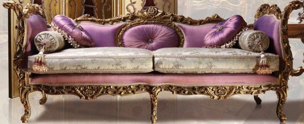 πολυτελή έπιπλα μοβ καναπές ταπετσαρίας