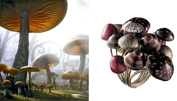 scmücke alice country inspiration πρωτότυπο σχέδιο δαχτυλίδια μανιτάρια