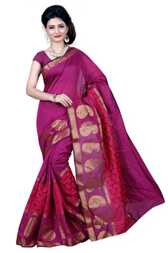 Tamsiai rožinė „Maheshwari Handloom Saree“