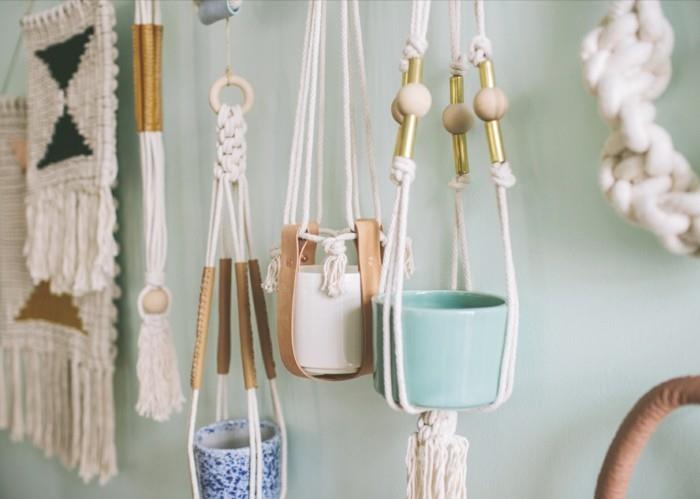 macrame κρεμαστό καλάθι ασυνήθιστες ιδέες για να φτιάξετε τον εαυτό σας