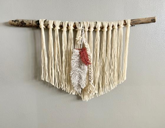 macrame φτερό διακόσμηση τοίχου diy ιδέα