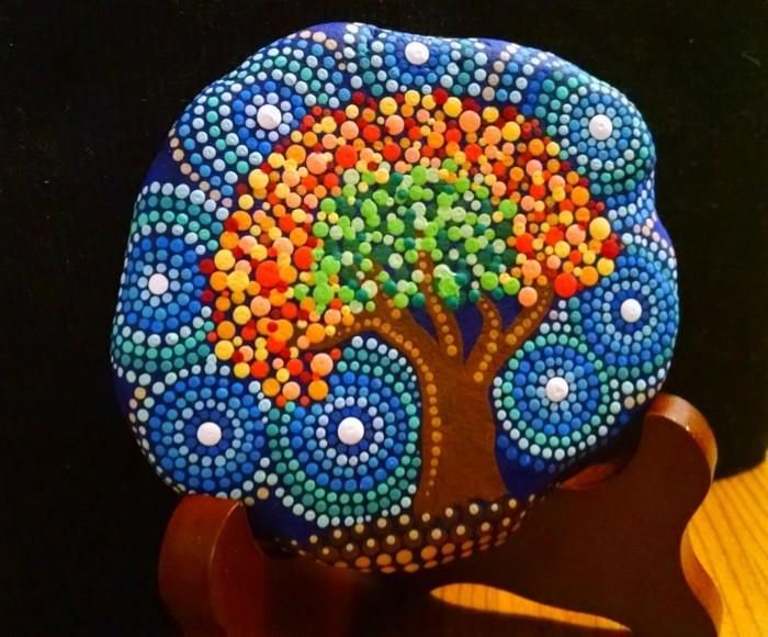 μανάλα μοτίβα πέτρες ζωγραφική δέντρο της ζωής
