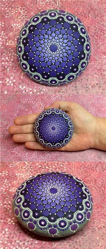 μανάλα μοτίβα πέτρες ζωγραφική μοβ