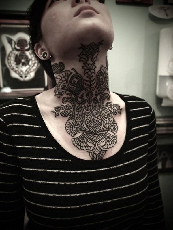 τατουάζ mandala σχεδιασμός κύκλος λαιμού