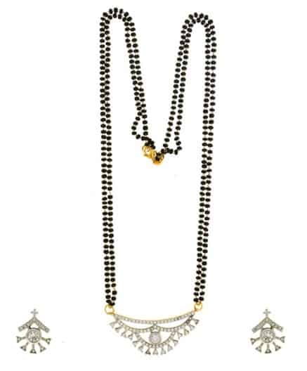 Klasik Beyaz Taş Mangalsutra Set