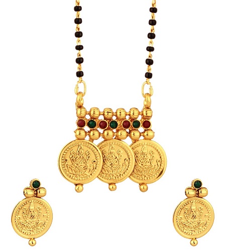 Çift Telli Lakshmi Coined Mangalsutra Seti