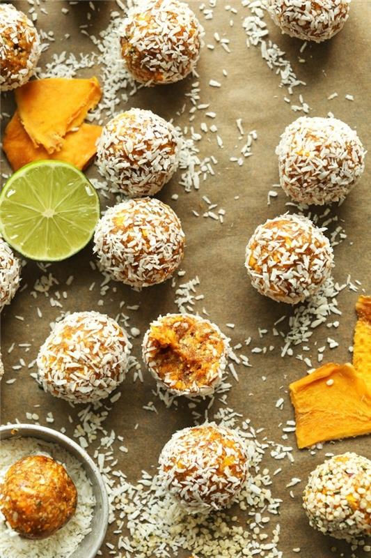 Mango lime enerty balls συνταγή με νιφάδες καρύδας