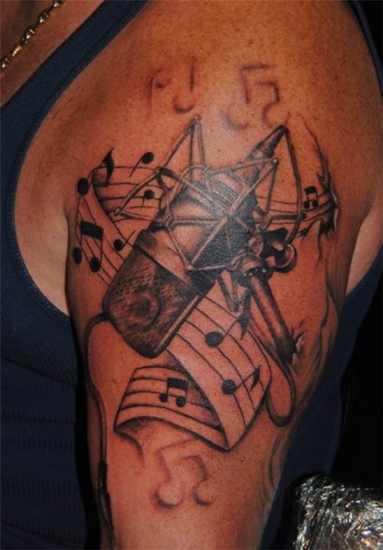 τατουάζ άνω βραχίονα τατουάζ μοτίβα μουσικά