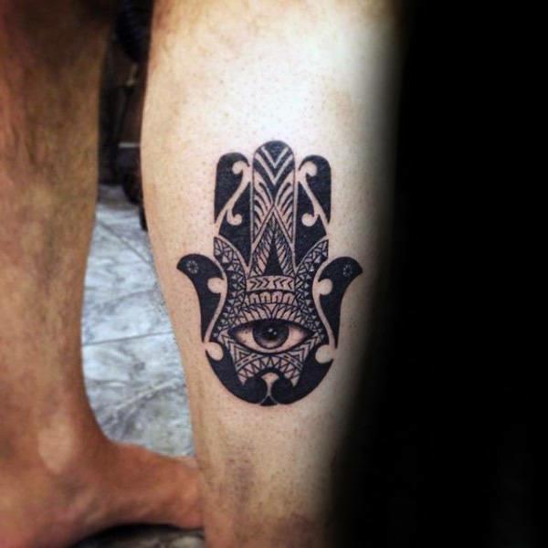 maori hamsa τατουάζ κάτω πόδι