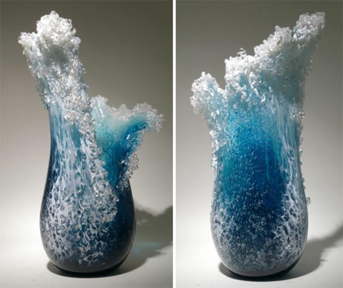 θαλάσσια διακοσμητικά βάζα γυάλινη τέχνη σχεδιασμός θαλάσσια έμπνευση