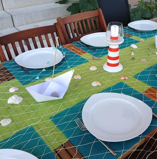 ναυτικό παιδικό πάρτι διακοσμητικό τραπέζι αλιευτικό δίχτυ