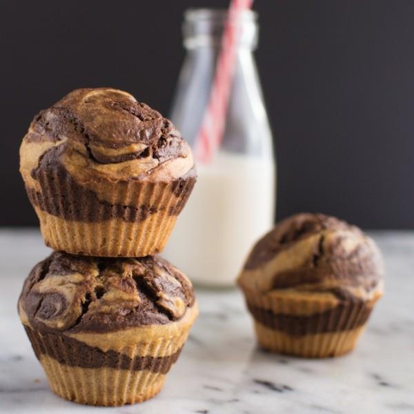 μαρμάρινα muffins με γάλα
