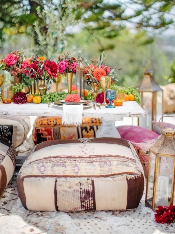 μαροκινά μαξιλάρια δαπέδου καλοκαιρινό πάρτι oriental set up