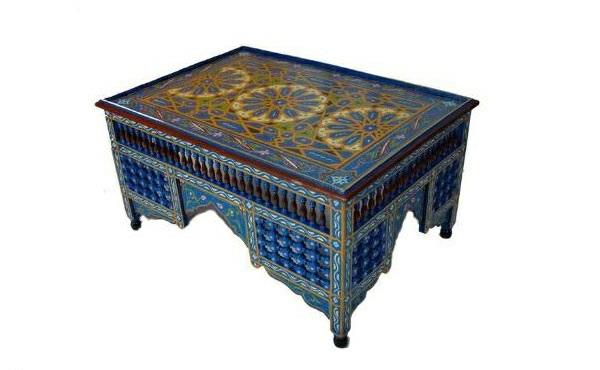 βασιλικό μπλε μοτίβο χρώματα τραπέζι ανατολίτικα έπιπλα