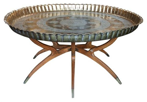 μαροκινό ανατολίτικο τραπέζι επίπλων σερβιρίσματος από μέταλλο