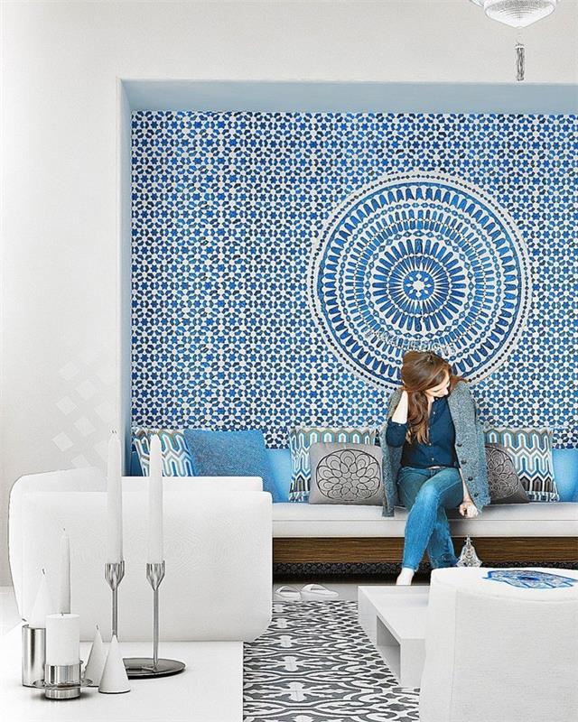 μαροκινα πλακακια τσιμεντο πλακα εσωτερικες ιδεες σχεδιασμος διαμερισματος σκεπτεται διαφορετικα ψηφιδωτα πλακακια δημιουργικο σχεδιασμο τοιχου μπλε