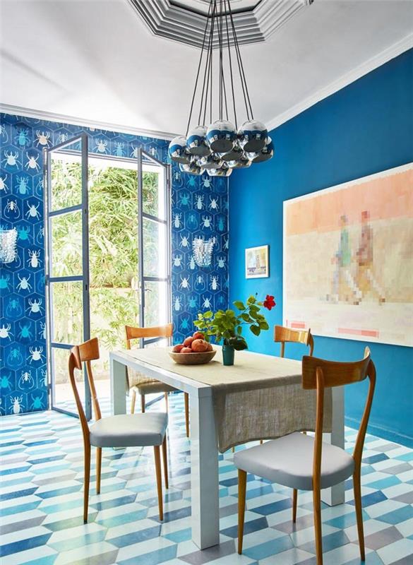 μαροκινα πλακακια τσιμεντο πλακα εσωτερικες ιδεες σχεδιασμος διαμερισματος σκεπτεται διαφορετικα ψηφιδωτα πλακακια δημιουργικο σχεδιασμο τοιχου μπλε