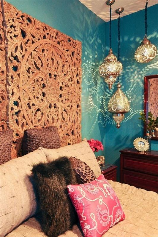 Μαροκινά φωτιστικά στοιχεία στυλ boho υπνοδωματίου
