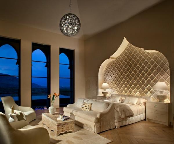 μαροκινό σπίτι ενσωματωμένο θόλο πάνω από το κρεβάτι