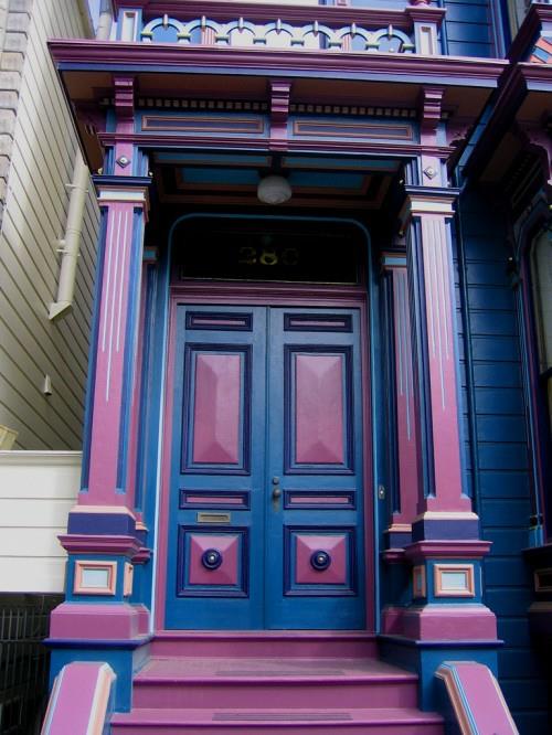 συμπαγές μοβ μπλε ξύλο σχεδιασμό ελκυστικές μπροστινές πόρτες