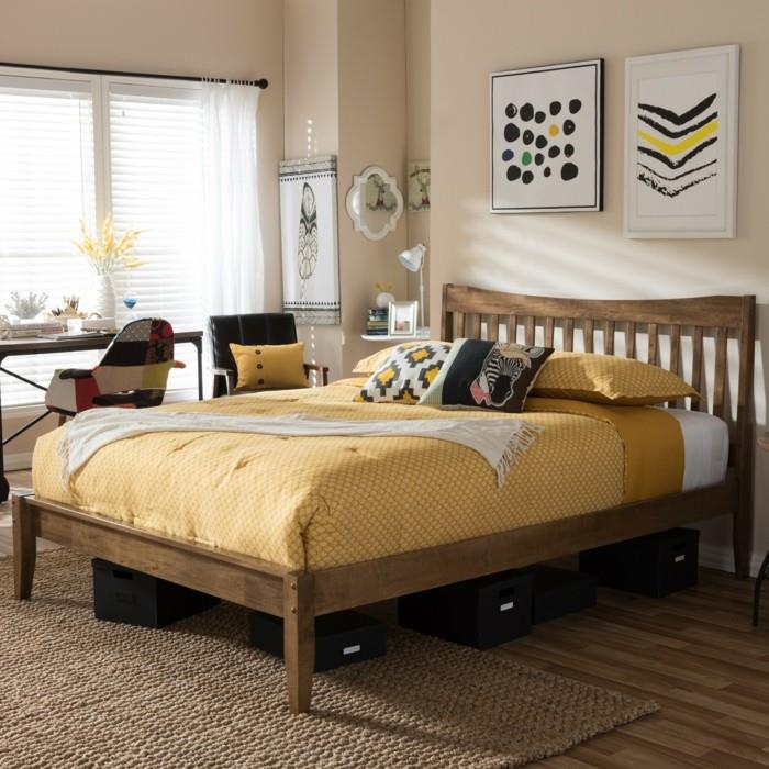 κρεβάτια από μασίφ ξύλο κρεβατοκάμαρα επιπλωμένο χαλί