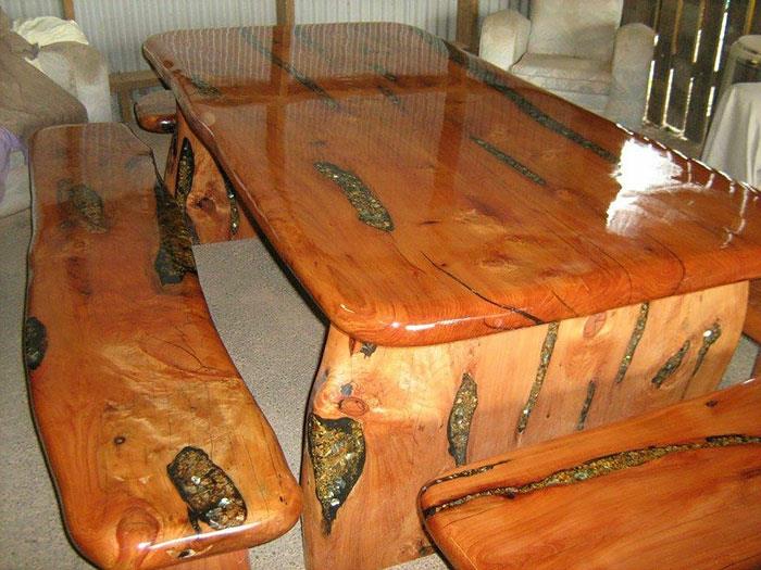 Τραπέζια και πάγκοι από μασίφ ξύλο Woodcraft By Design θαλάσσιο στυλ