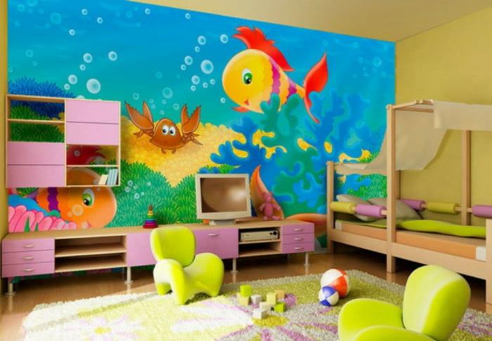 έπιπλα ιδέες σχεδιασμού τοίχου παιδικού τοίχου χρωματιστά παιδικά έπιπλα ράφια χαλιών