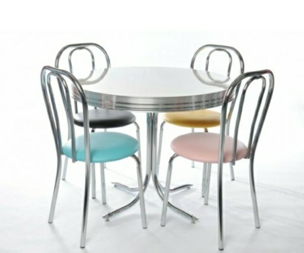 έπιπλα ρετρό καρέκλες χρωματιστό μέταλλο